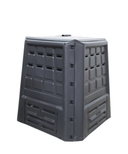COMPOSTIERA DA GIARDINO 380 LITRI IN POLIPROPILENE NERO, 80x80x82 CM